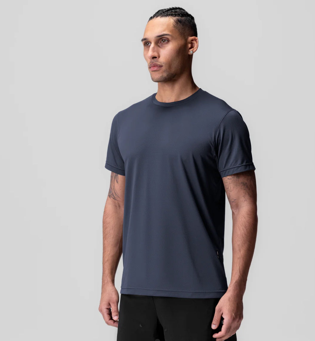 SHORT SLEEVE SHIRT AEROSILVER ESSENTIAL TEE - NAVY