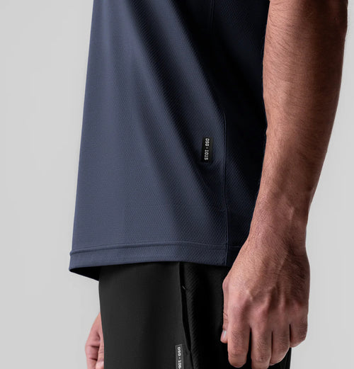 SHORT SLEEVE SHIRT AEROSILVER ESSENTIAL TEE - NAVY